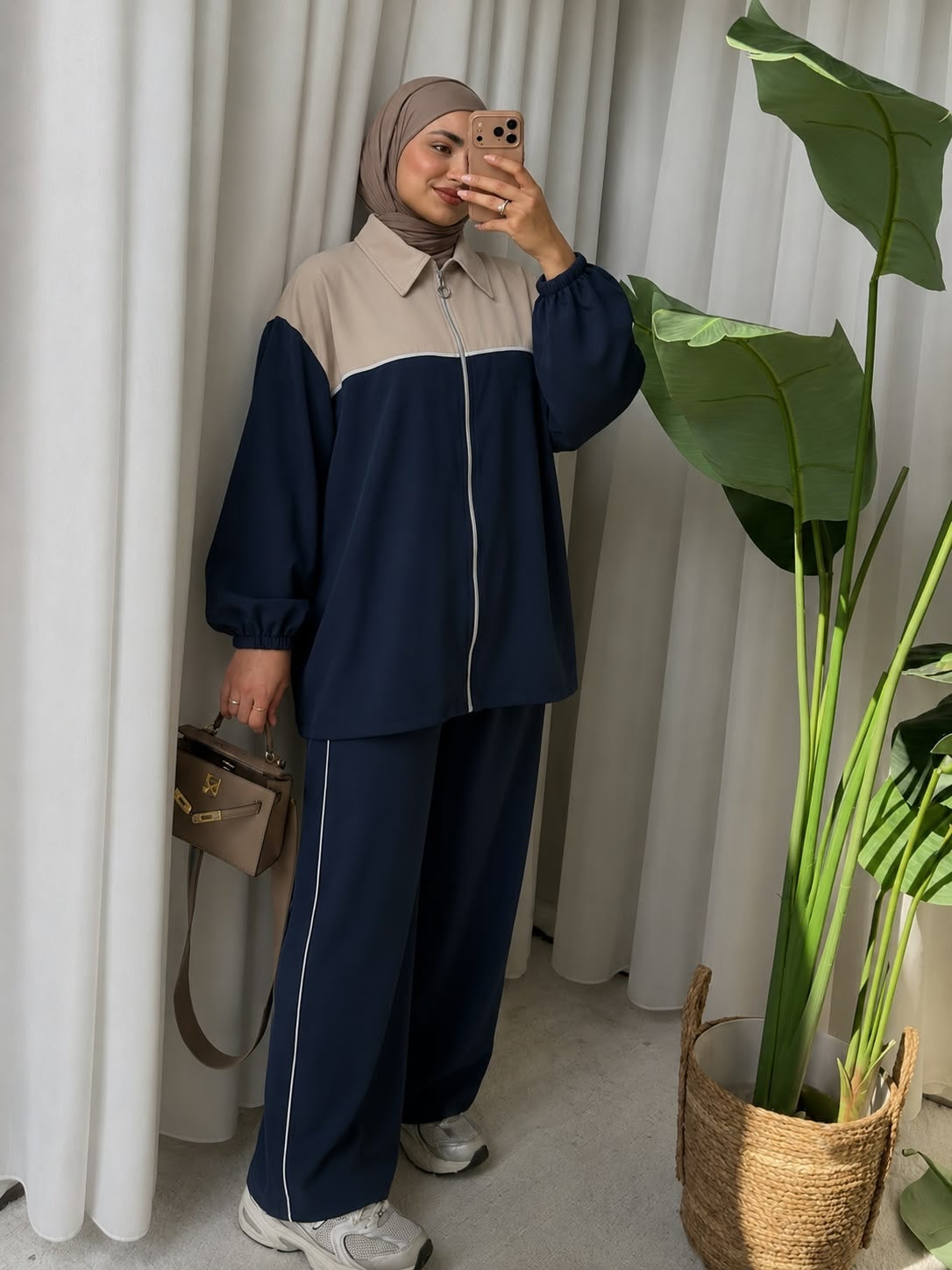 Ensemble Survêtement Modeste Bicolore - Veste & Pantalon Fluid